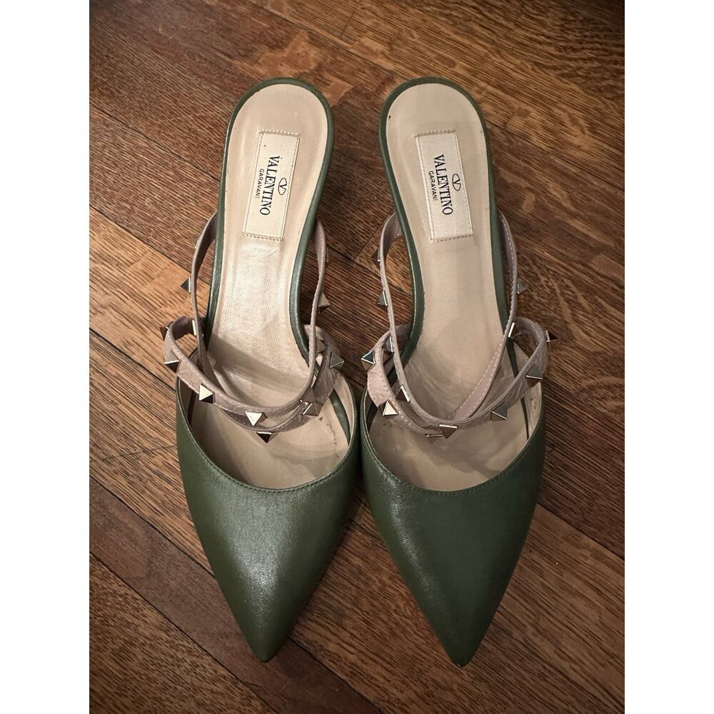 Valentino Garavani 38.5 Green Mules- Excellent Condition